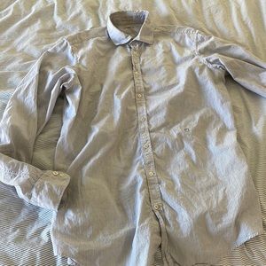 Massimo alba striped dress shirt canary